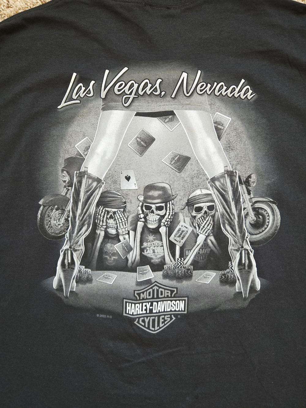 Harley Davidson Official Las Vegas No Evil Poker Shirt 3XL